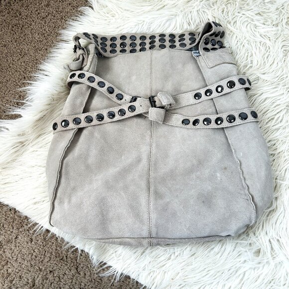 Twiggy London Suede Leather Bucket Bag Studded (FLAW) - Picture 1 of 5